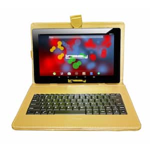 10.1 in. 1280x800 IPS 2GB RAM 32GB Android 12 Tablet with Golden Keyboard