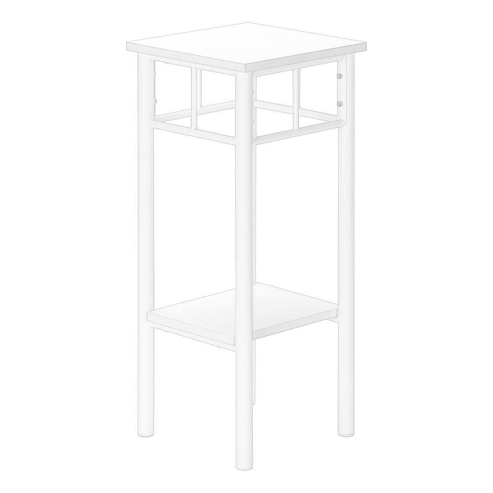 12 in. White Square MDF End Table