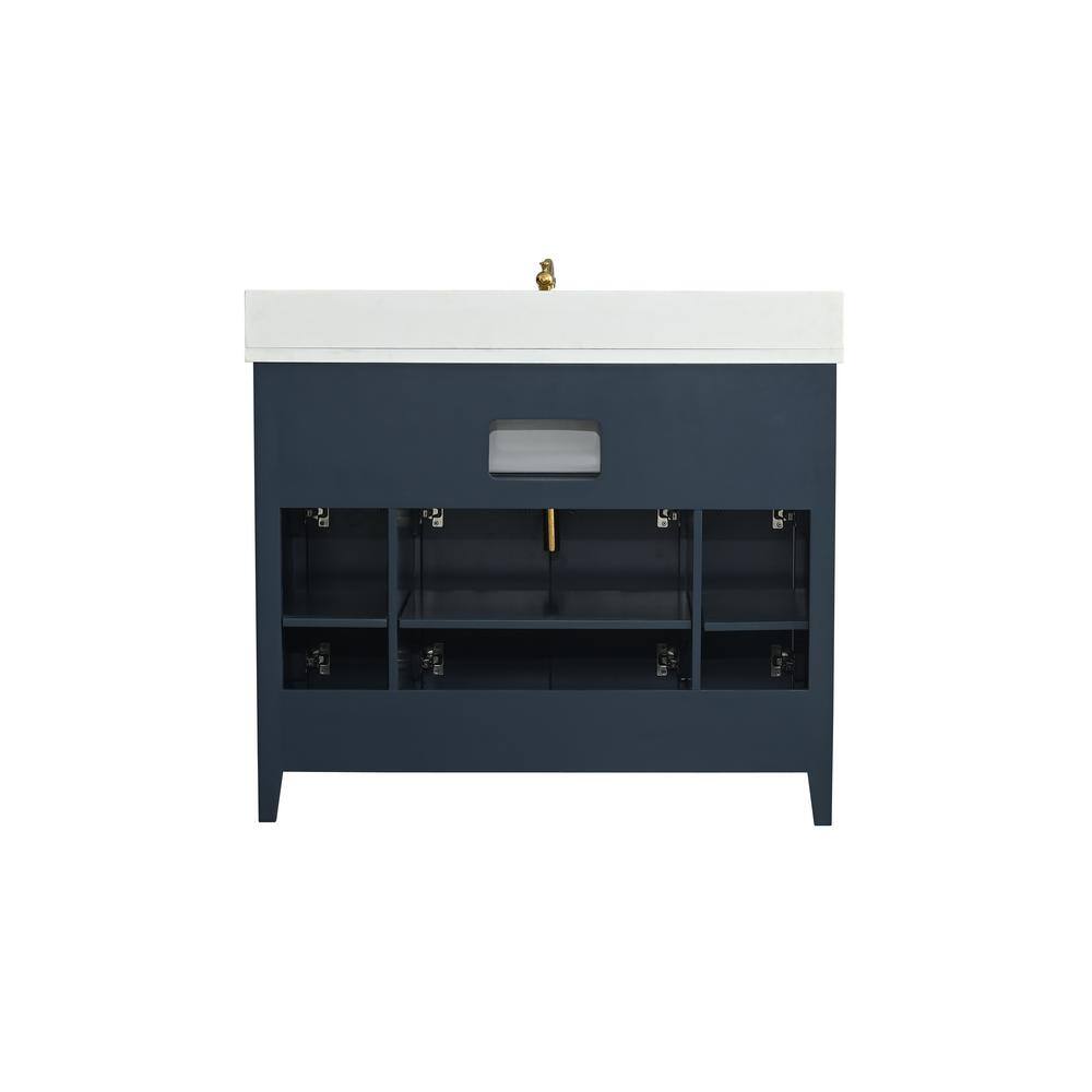 Indigo Blue Single Bathroom Vanity with White Ceramic Sink