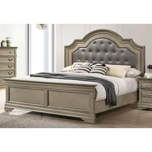 Steamboat Gray California King Panel Bed with Padded Headboard