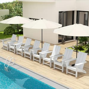 Shoreside White 8-Piece HDPE Plastic Patio Conversation Set