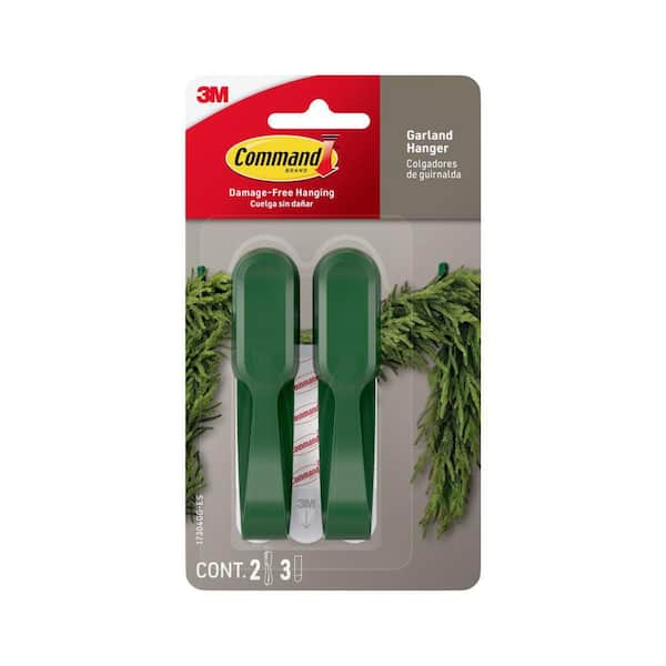 Green Garland Hanger, 2 Hangers, 3 Strips