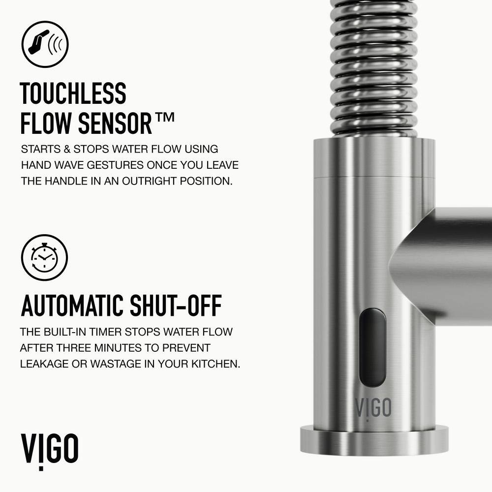 Stainless Steel Touchless Pull-Down Kitchen Faucet with Spray