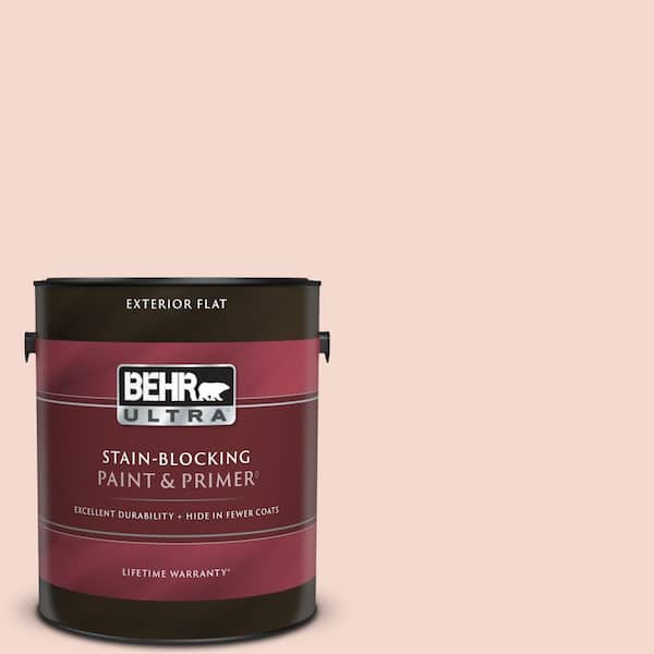 BEHR ULTRA 1 gal. #200E-1 Possibly Pink Flat Exterior Paint & Primer