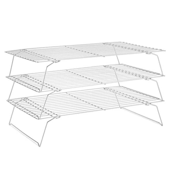 16 in. x 10 in. 3-Tier Stainless Steel Nonstick Cooling Rack with Optimum Air Flow for Baking, Silver