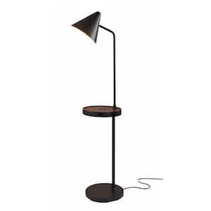 59 in. Black 1 Light 1-Way (On/Off) Torchiere Floor Lamp for Liviing Room with Metal Lantern Shade