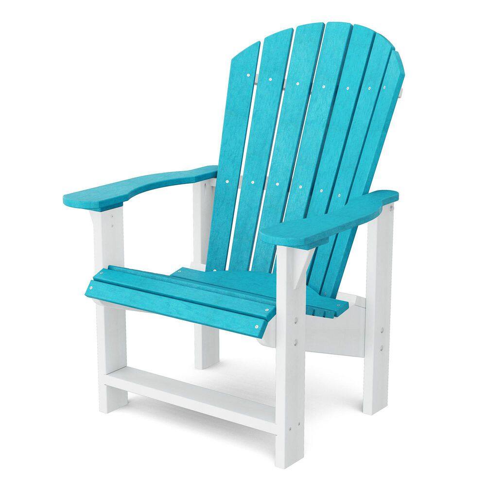 Heritage Aruba Blue and White Plastic Outdoor Upright Adirondack Chair price history on PriceWatchPro