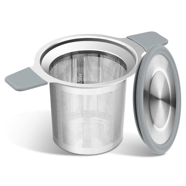 Stainless Steel Tea Infuser w/ Heat Proof Double Handles, Diffuser Holder for Mugs and Steeping Loose Leaf Tea (1-Pack)