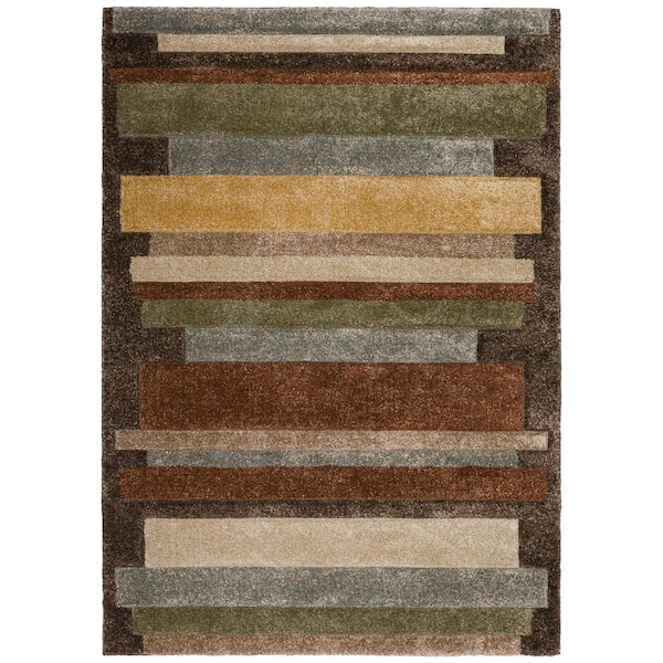 Carmona Abstract Brown 8 ft. x 10 ft. Area Rug