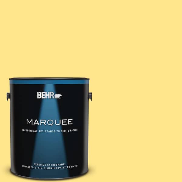 BEHR MARQUEE 1 gal. #370A-3 Bicycle Yellow Satin Enamel Exterior Paint & Primer
