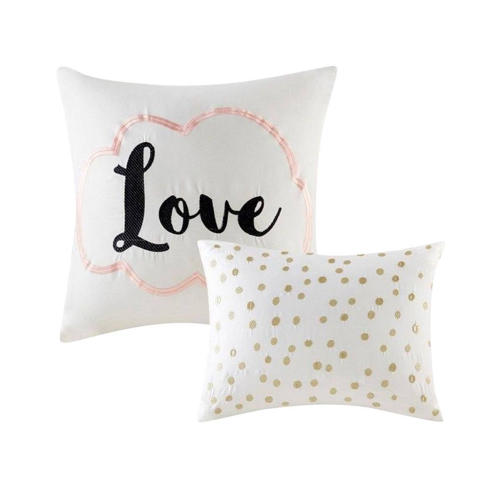 Blush and Gold Microfiber Full Bedspread Set