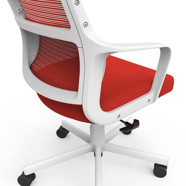 red and white desk chair