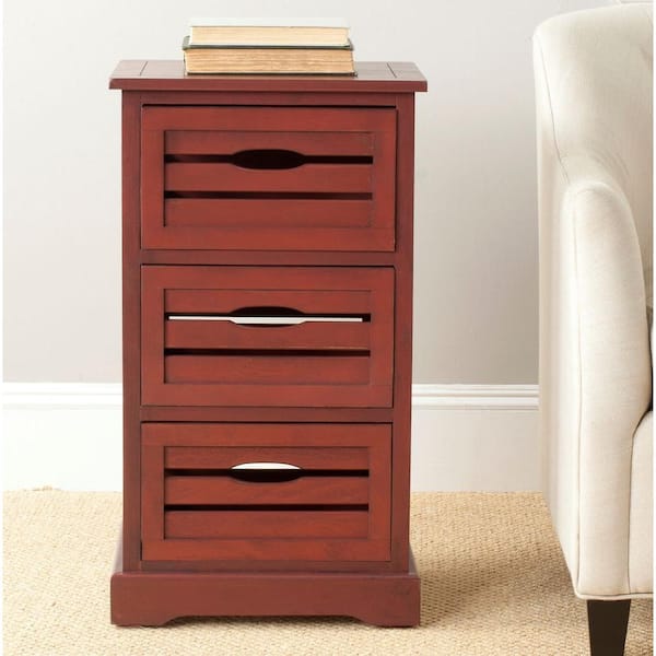 SAFAVIEH Samara Red Storage End Table