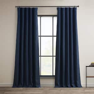 Indigo Solid Rod Pocket Room Darkening Curtain - 50 in. W x 120 in. L (1 Panel)