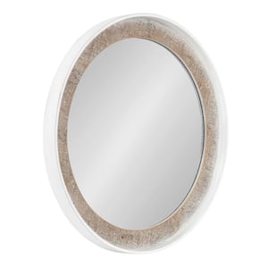 Warbrook 26.00 in. W x 26.00 in. H Rustic Brown Round Coastal Framed Decorative Wall Mirror