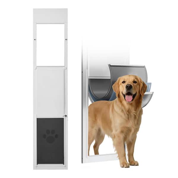 23.62 in H x 13.62 W Adjustable Sliding Glass Dog Door, Suitable for Large Dogs, Aluminum Frame Pet Doors