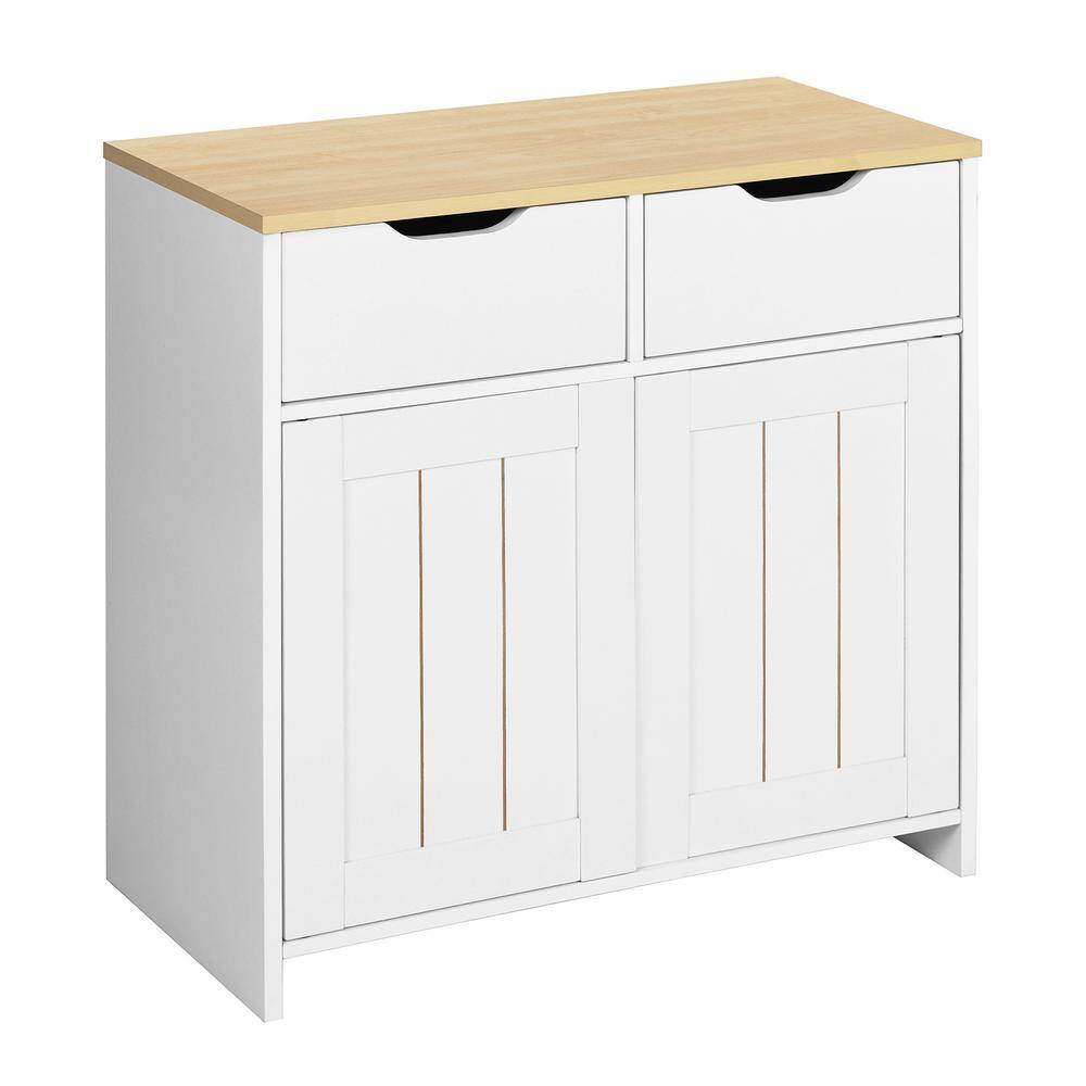 31.1 in. W x 15.6 in. D x 31.9 in. H Bathroom White Linen Cabinet