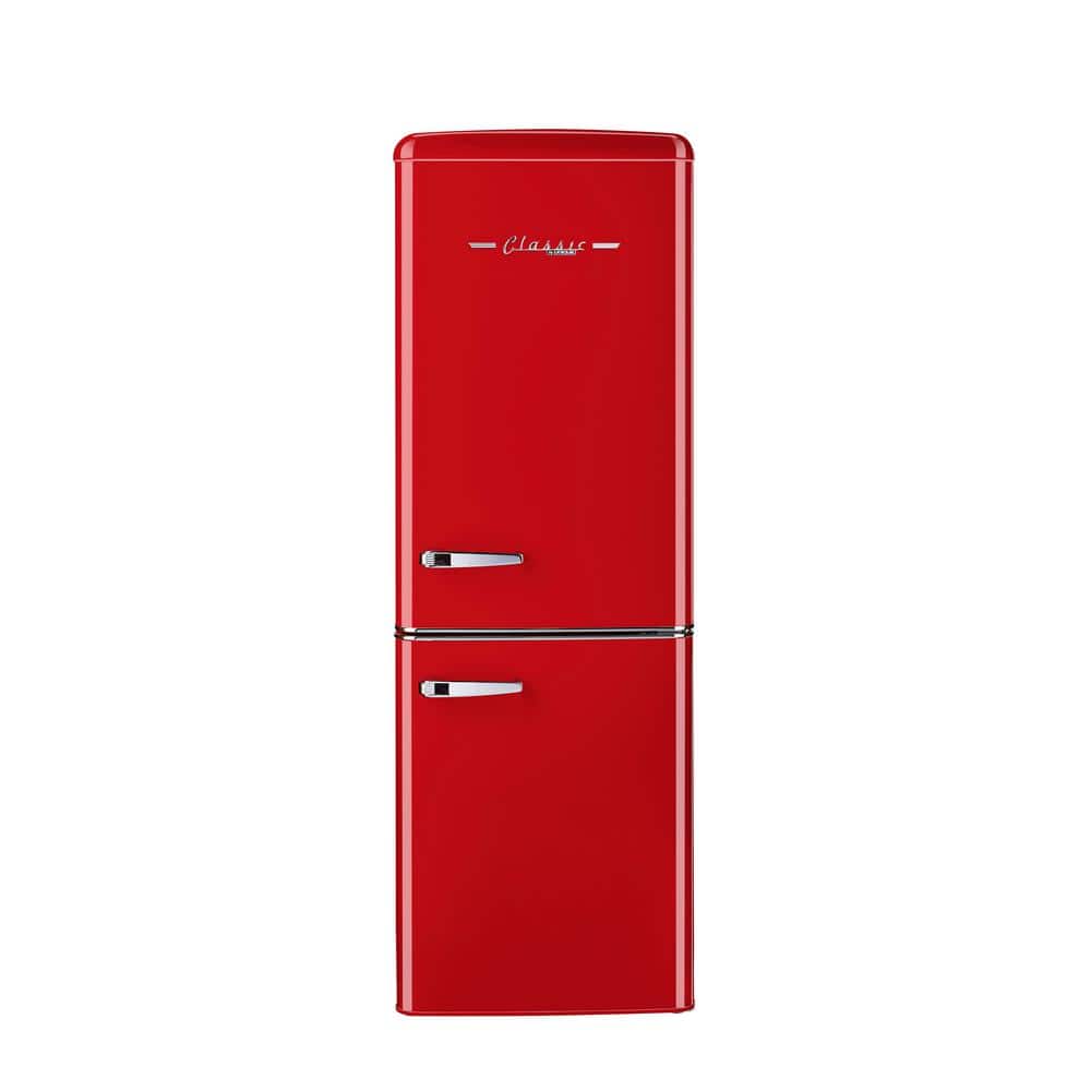 Unique Appliances Classic Retro 21.6 in. 7 cu. ft. Retro Bottom Freezer Refrigerator in Candy Red, ENERGY STAR