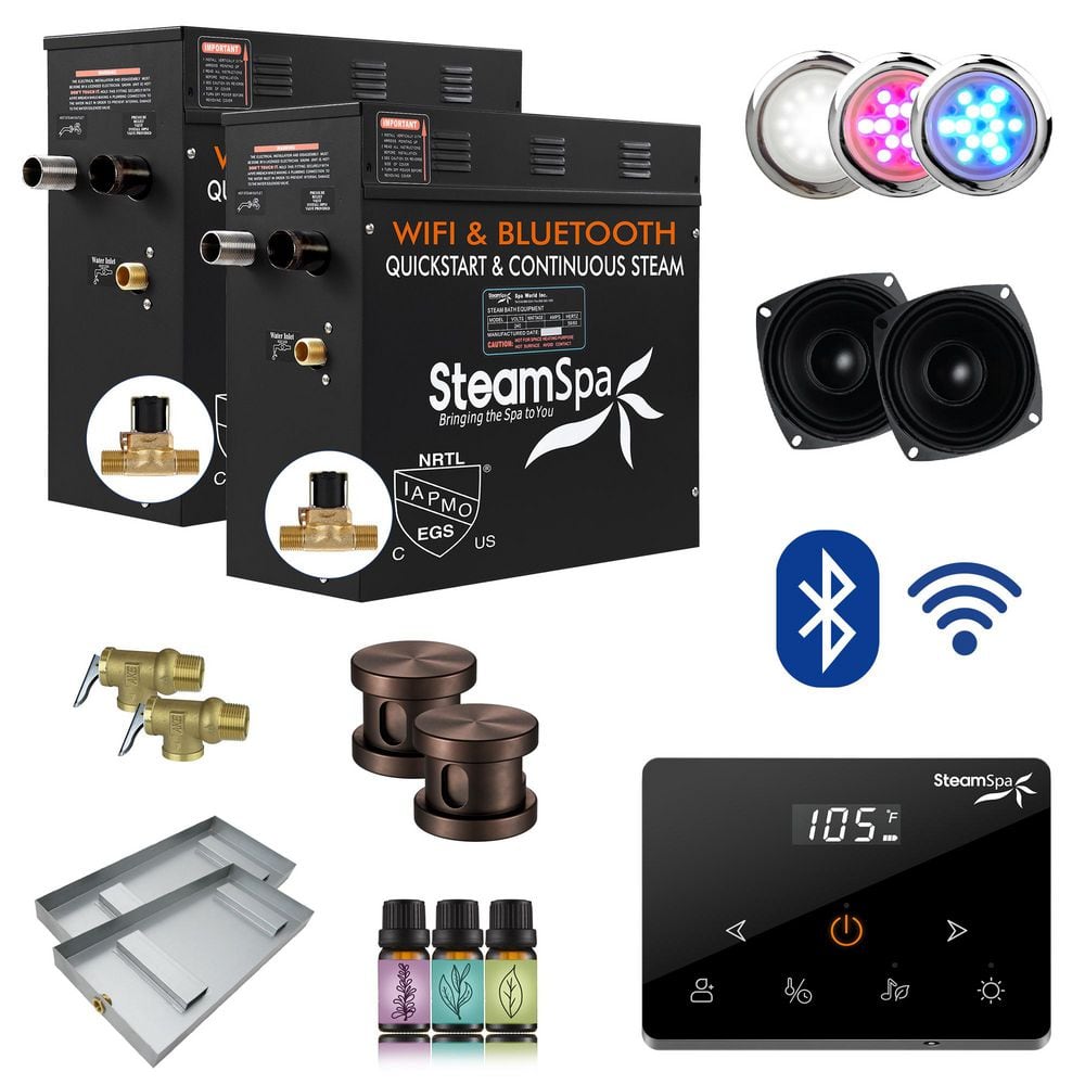 Black Series 15000-Watt Steam Generator with Fully Wireless Remote, Bluetooth, WiFi and Auto Drain in Oil Rubbed Bronze price history on PriceWatchPro