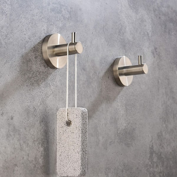 Bathroom Accessories J-Hook Robe/Towel Hook 3PCS in Brushed Nickel