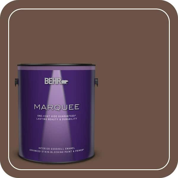 BEHR MARQUEE 1 gal. #MQ2-05A Authentic Brown One-Coat Hide Eggshell Enamel Interior Paint & Primer