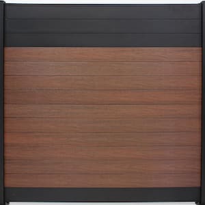 Euro Style 6 ft. H x 6 ft. W Black Top Black Rose Aluminum/Composite Horizontal Fence Section