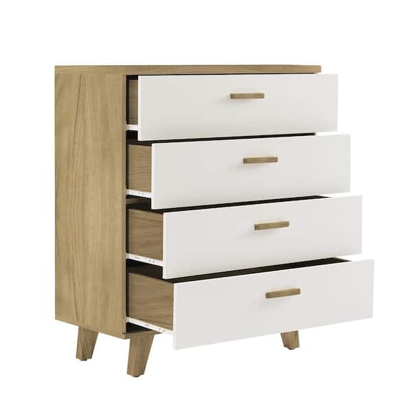 English Large-Size Natural Wood Storage Cabinet w/Drawers, Cleanly