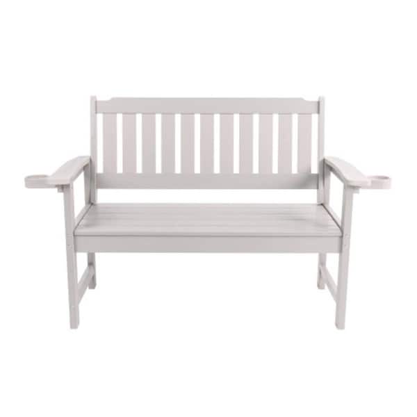 Light Gray Wood Bench Environmentally Friendly and Recyclable, Suitable for Outdoor Use