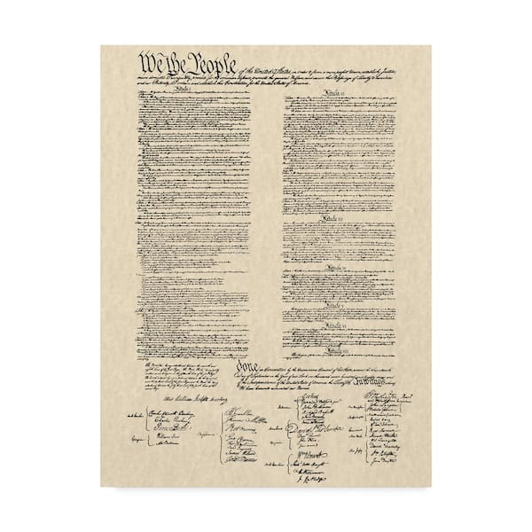 Trademark Fine Art Continental Congress 'Constitution Document' Canvas Unframed Photography Wall Art 18 in. W.  x 24 in