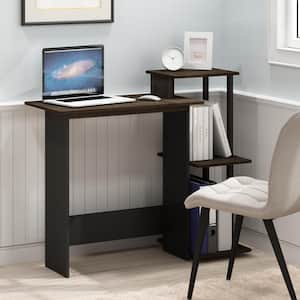 40 in. Rectangular Brown Computer Desk with Shelves