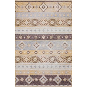 Yuma Gold 5 ft. x 7 ft. 6 in. Geometric Indoor/Outdoor Washable Area Rug
