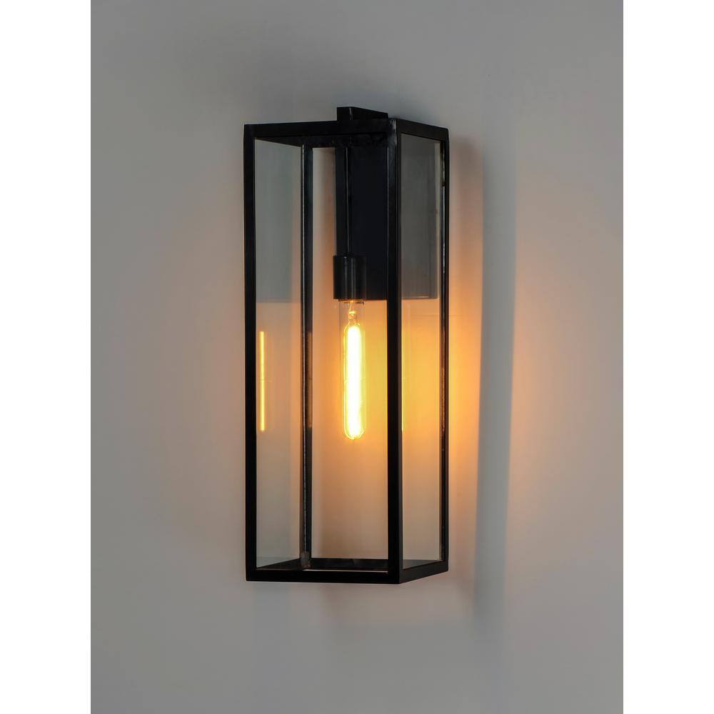 Catalina Dark Bronze Outdoor Wall Sconce with Clear Glass