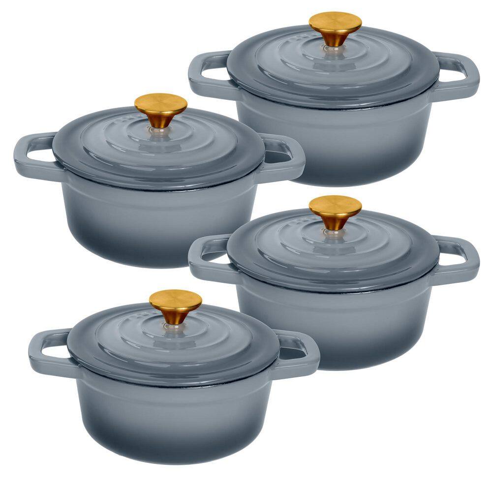 World Tableware CIS-26 Cast Iron 7.5 Ounce Mini Dutch Oven with Lid