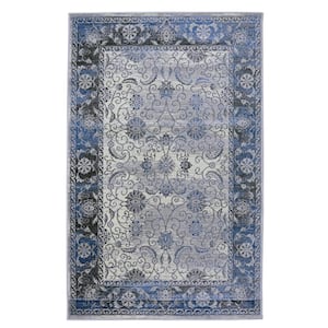 Crop Isfahan Grey and Beige 5 ft. x 7 ft. 6 in. Area Rug