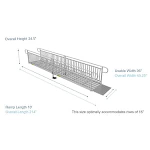 PATHWAY 3G 16 ft. Wheelchair Ramp Kit with Expanded Metal Surface and Vertical Picket Handrails