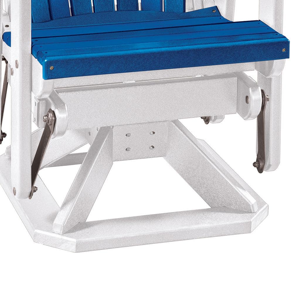 Seaside Blue & White High-Density Poly Resin Swivel Glider Chair