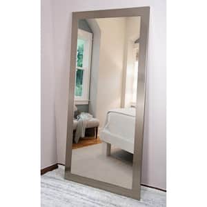 Medium Silvertone Modern Mirror (32 in. H X 65.5 in. W)