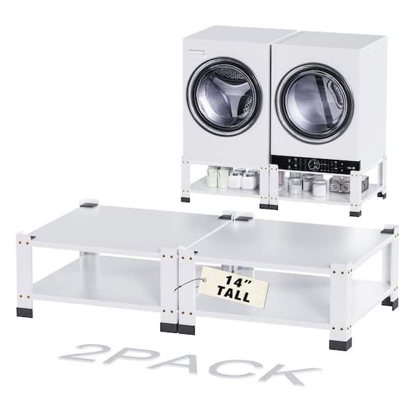 56 in. W x 14 in. H x 28 in. D,White Metal Washing Machine Rack, Storage Rack, Garage Wall Shelving