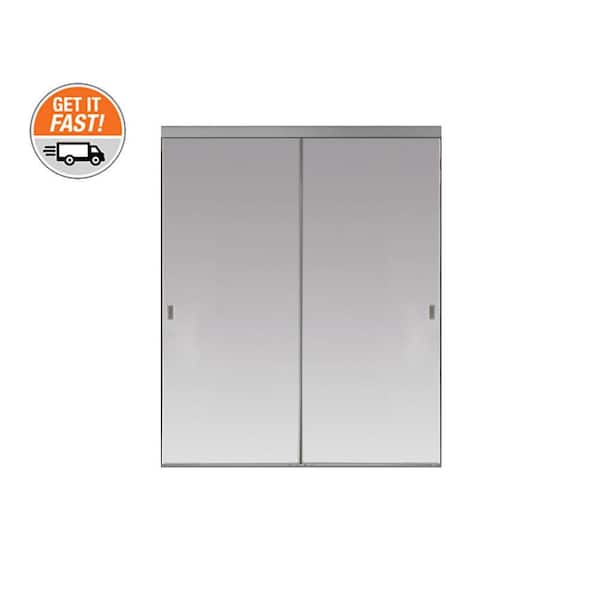 Impact Plus 72 in. x 80 in. Beveled Edge Backed Mirror Aluminum