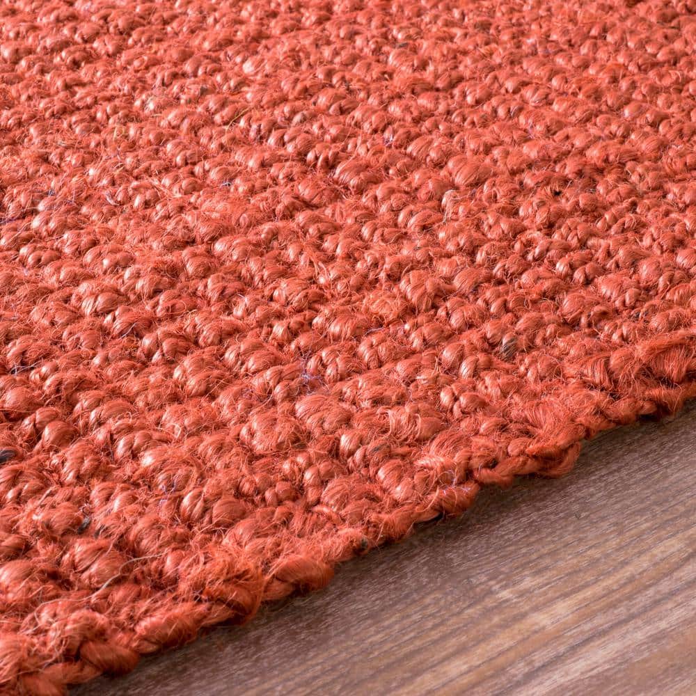 Terracotta Braided Jute 4' x 6' Handmade Area Rug