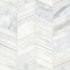 Bedrosians Ferrara Chevron 10 in. x 12 in. Honed BIANCO Marble Mosaic ...