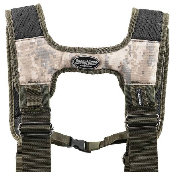 BUCKET BOSS 3-Bag Framer's Suspension Rig Work Tool Belt with Suspenders in  Digital Camo 55185-DIGC - The Home Depot