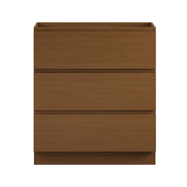 Liberte 30" Freestanding Bath Vanity Cabinet without Top in Brown Oak