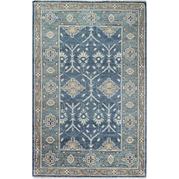BASHIAN Papi Blue 8 ft. x 10 ft. (7 ft. 6 in. x 9 ft. 6 in.) Geometric Transitional Area Rug