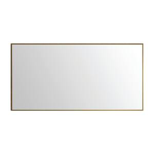 Gold 65 in. W x 34 in. H Large Rectangular Aluminium Framed Wall Mounted Bathroom Vanity Mirror in Gold
