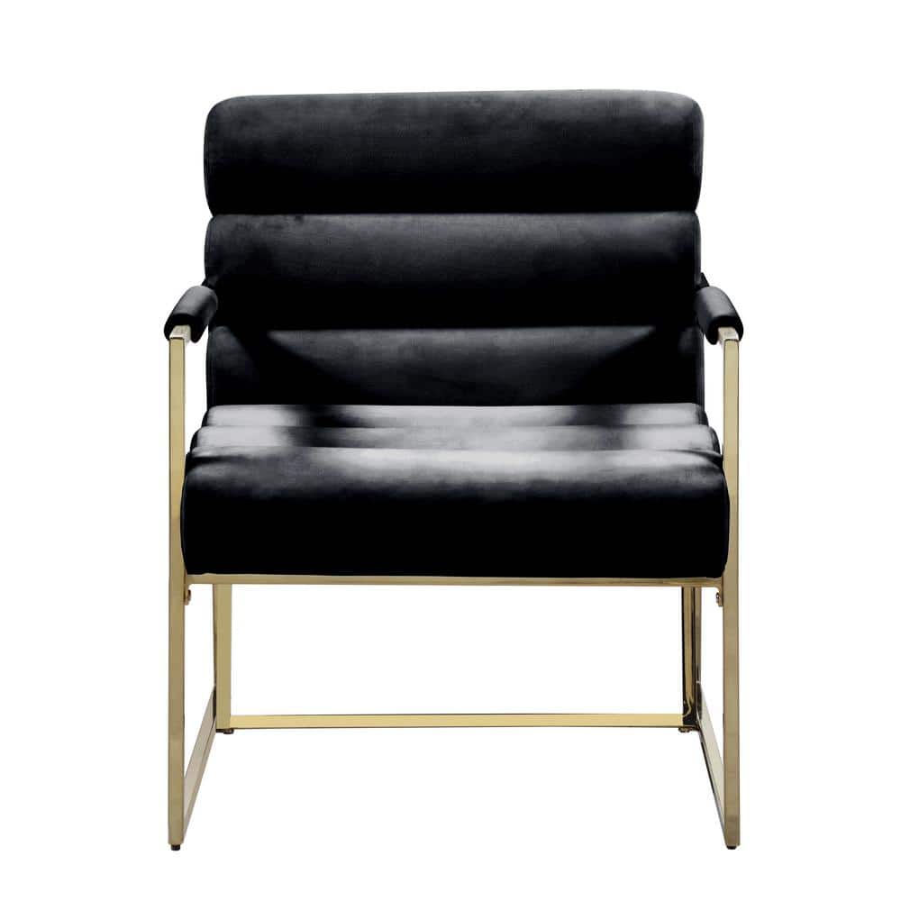 Morden Fort Black Luxury Chair for Bedroom Contemporary Velvet ...