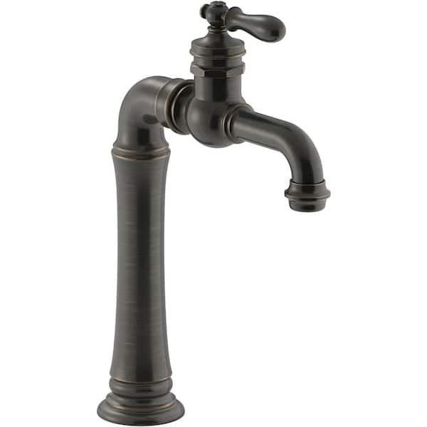 KOHLER Artifacts Single Hole Single-Handle Bathroom Faucet with Straight Lever Handle in Oil-Rubbed Bronze