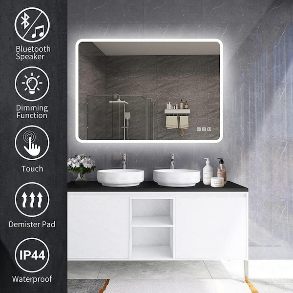 Luxury Bathroom Mirrors Lights  Illuminated Touch Bathroom Mirror - Led  Smart - Aliexpress