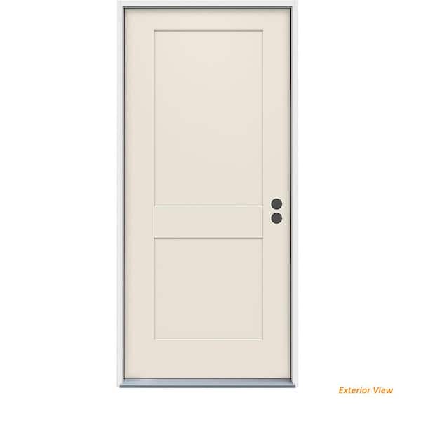 32 in. x 80 in. 2-Panel Craftsman Primed Steel Prehung Right-Hand Inswing Front Door 32 in. x 80 in. 2-Panel Craftsman Primed Steel Prehung Right-Hand Inswing Front Door