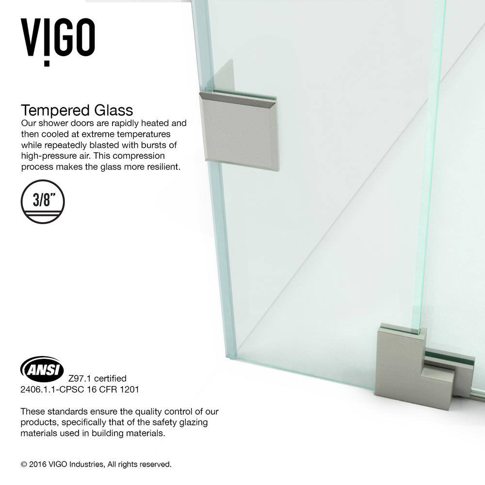 Pirouette 48" Frameless Clear Glass Pivot Shower Door with Black Hardware